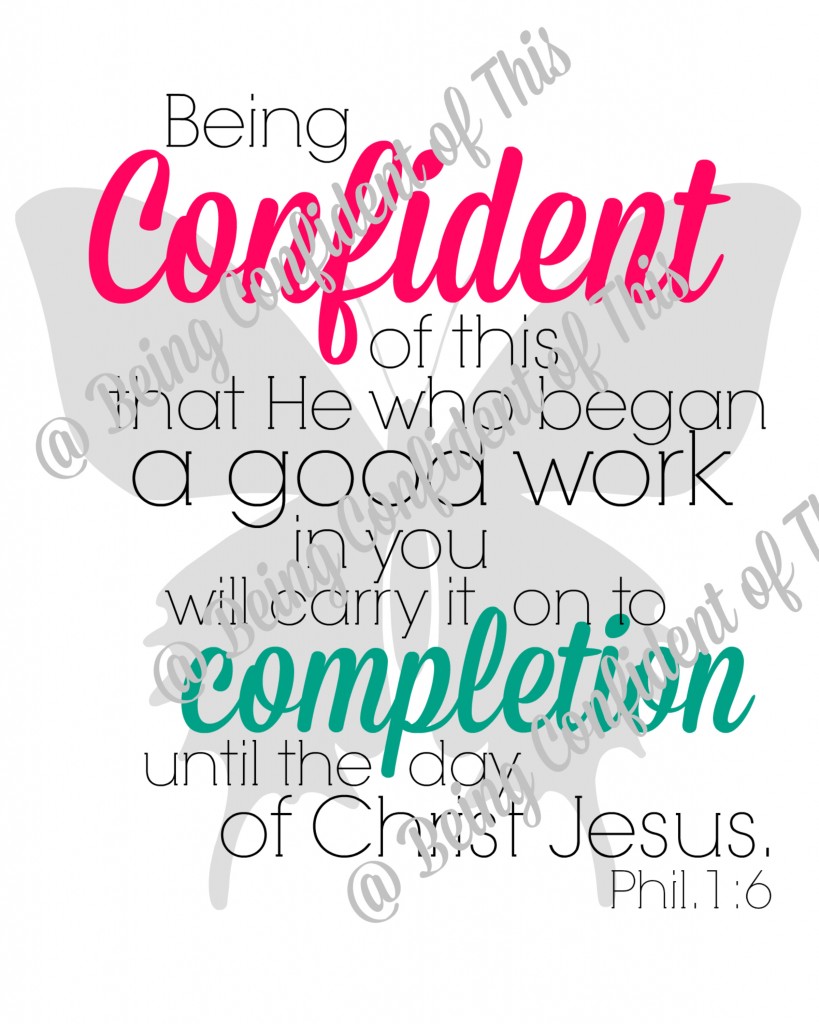 Subscriber Freebie for Being Confident of This ~ grace for the work-in-progress woman
