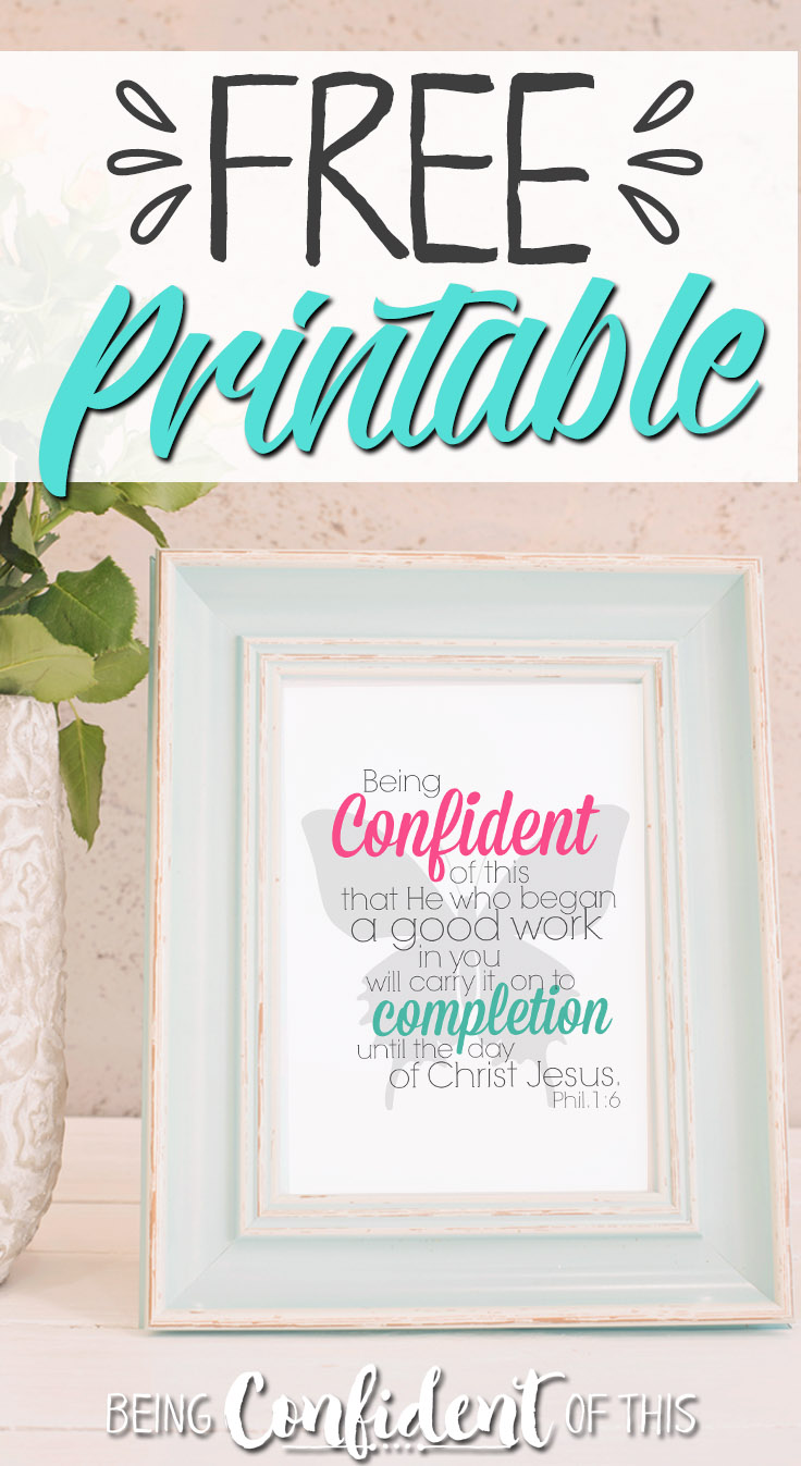 Free Christian printables from Being Confident of This - the community for women who are plagued by perfectionism and frustrated by failure. Christian encouragement|devotional thought|Bible study|Christian parenting|Christian marriage|Weight Loss