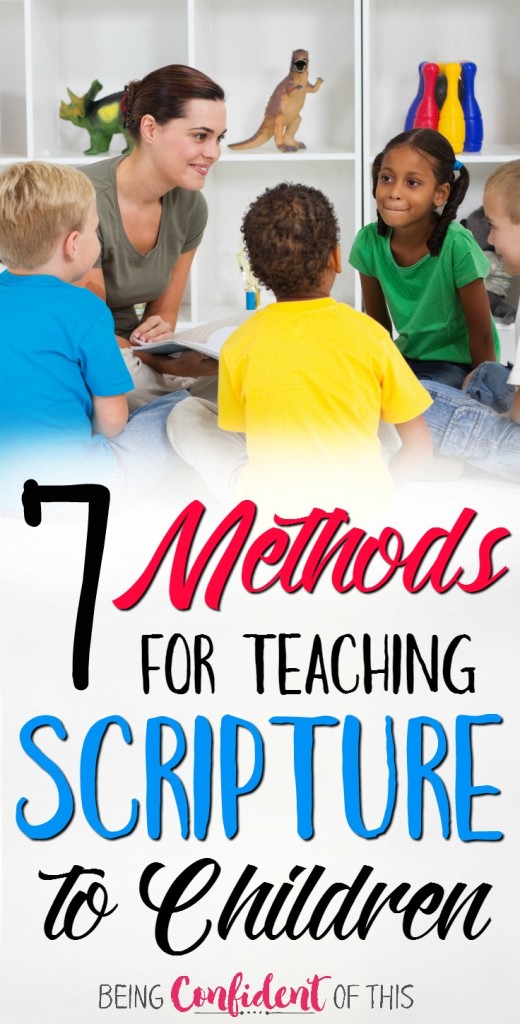 If scripture memorization is hard for adults, then it's even more difficult for kids! Try these 7 creative methods for teaching scripture to children. Great for parents, moms, homeschool, AWANA, Children's Church, etc.