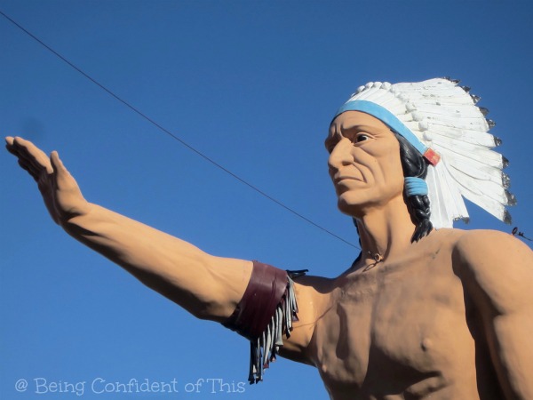 Indian statue, small town, Midwest, Being Confident of This